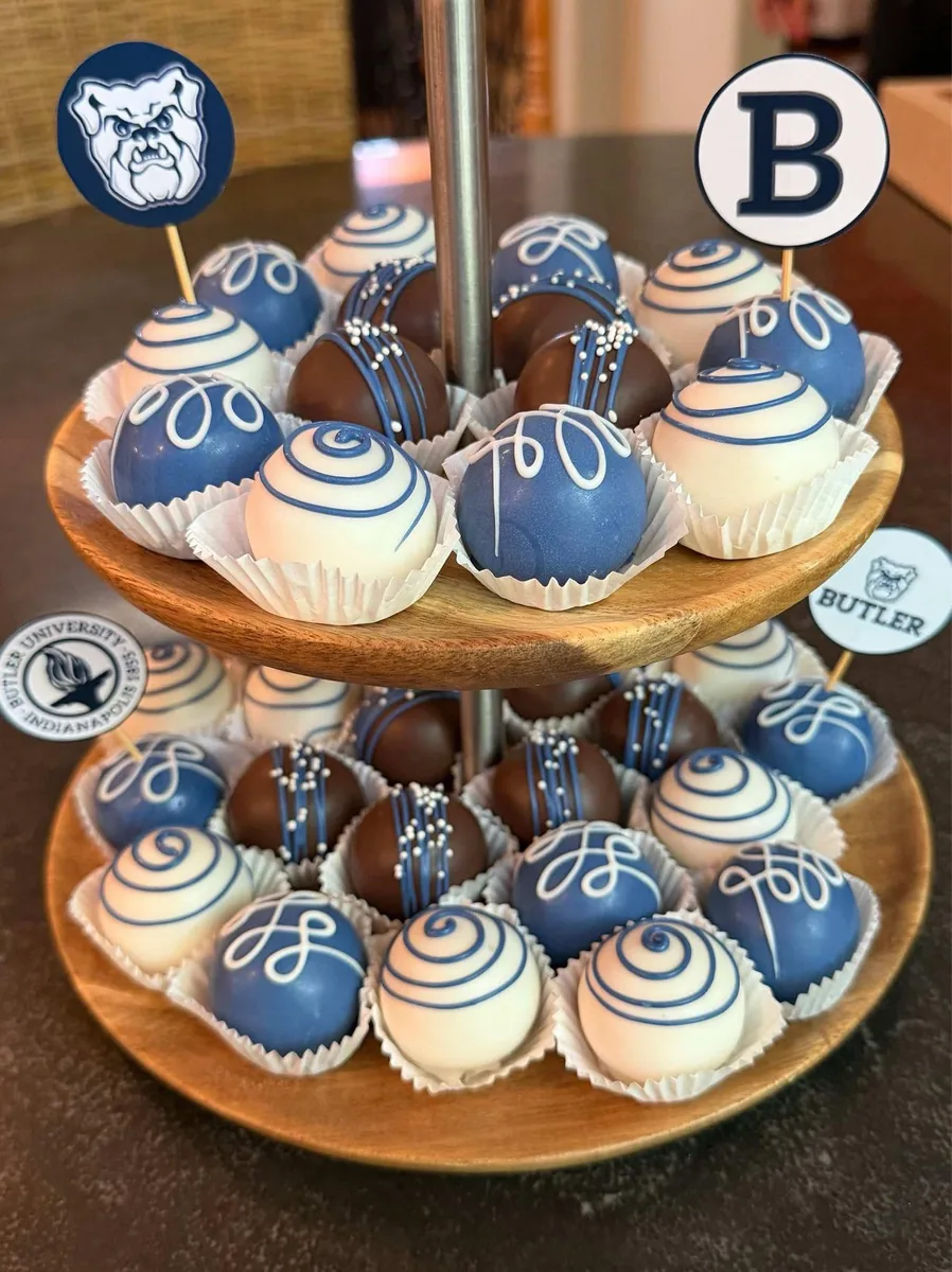 Butler University team-colored cake balls